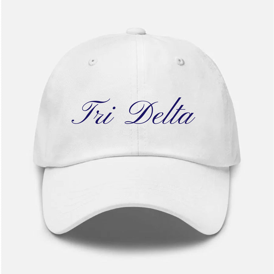 Ali & Ariel Cursive Dad Hat Delta Delta Delta