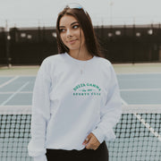 Ali & Ariel Green Sports Club Embroidered Crewneck