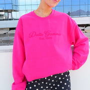 Ali & Ariel Hot Pink Embroidered Crewneck