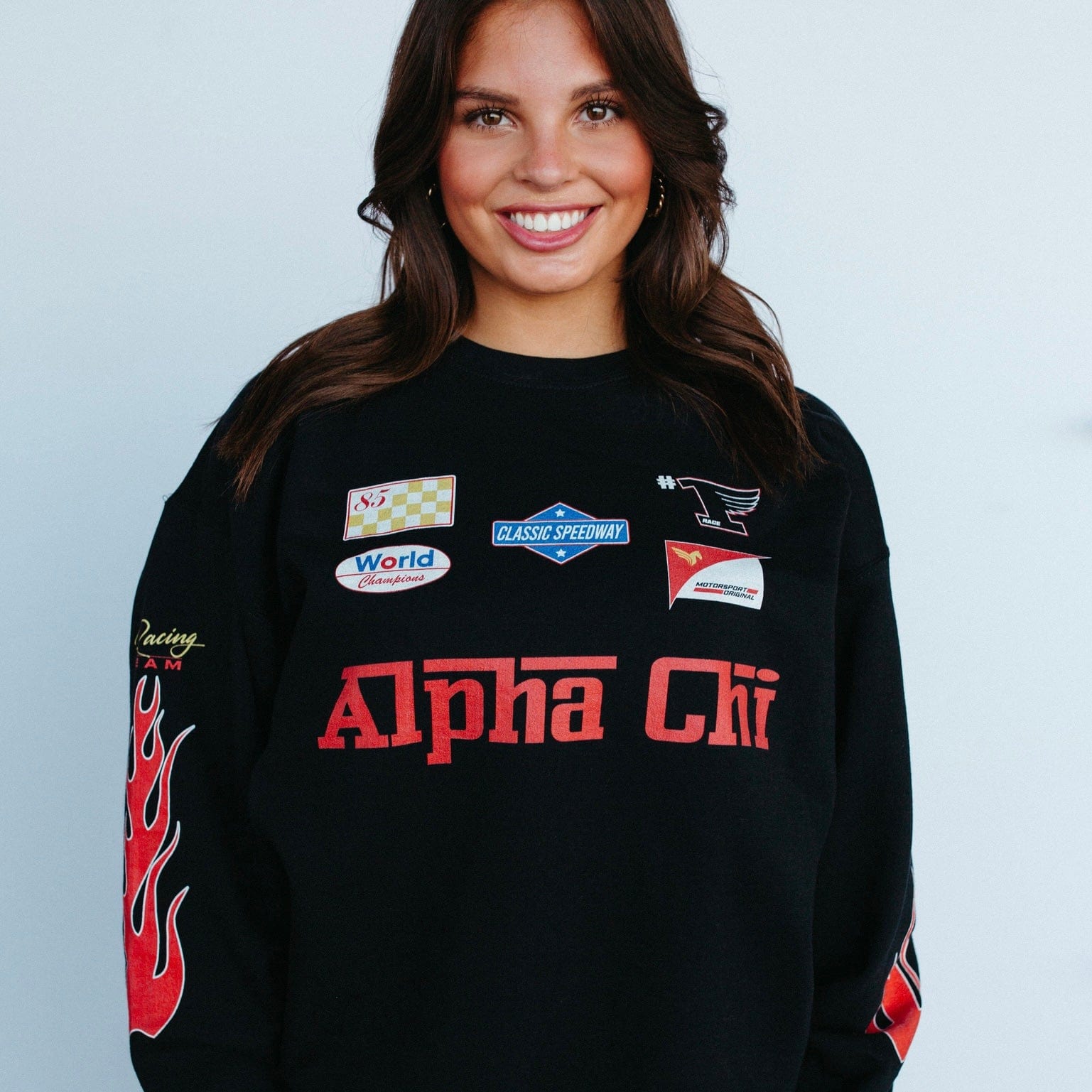 Motorsport Crewneck by Ali & Ariel | Sorority Apparel | Greek Fleece