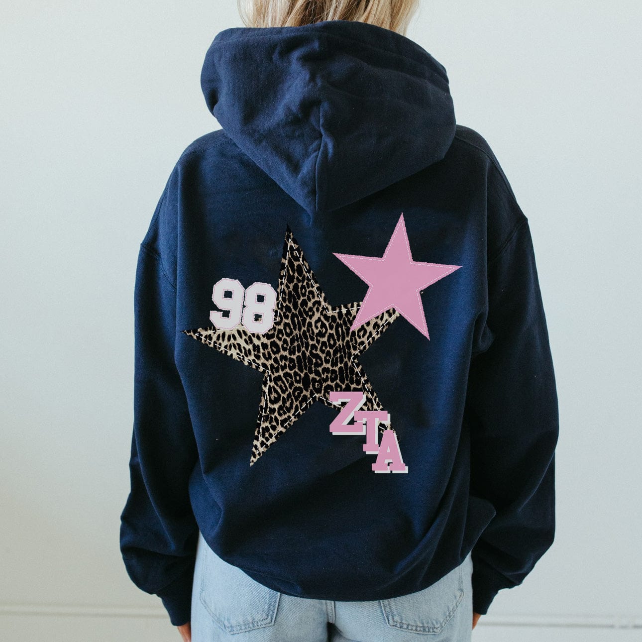 Navy Leopard Star Hoodie by Ali & Ariel | Sorority Apparel | Greek 
