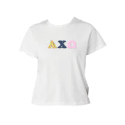Ali & Ariel Patchwork Baby Tee Alpha Chi Omega / Small