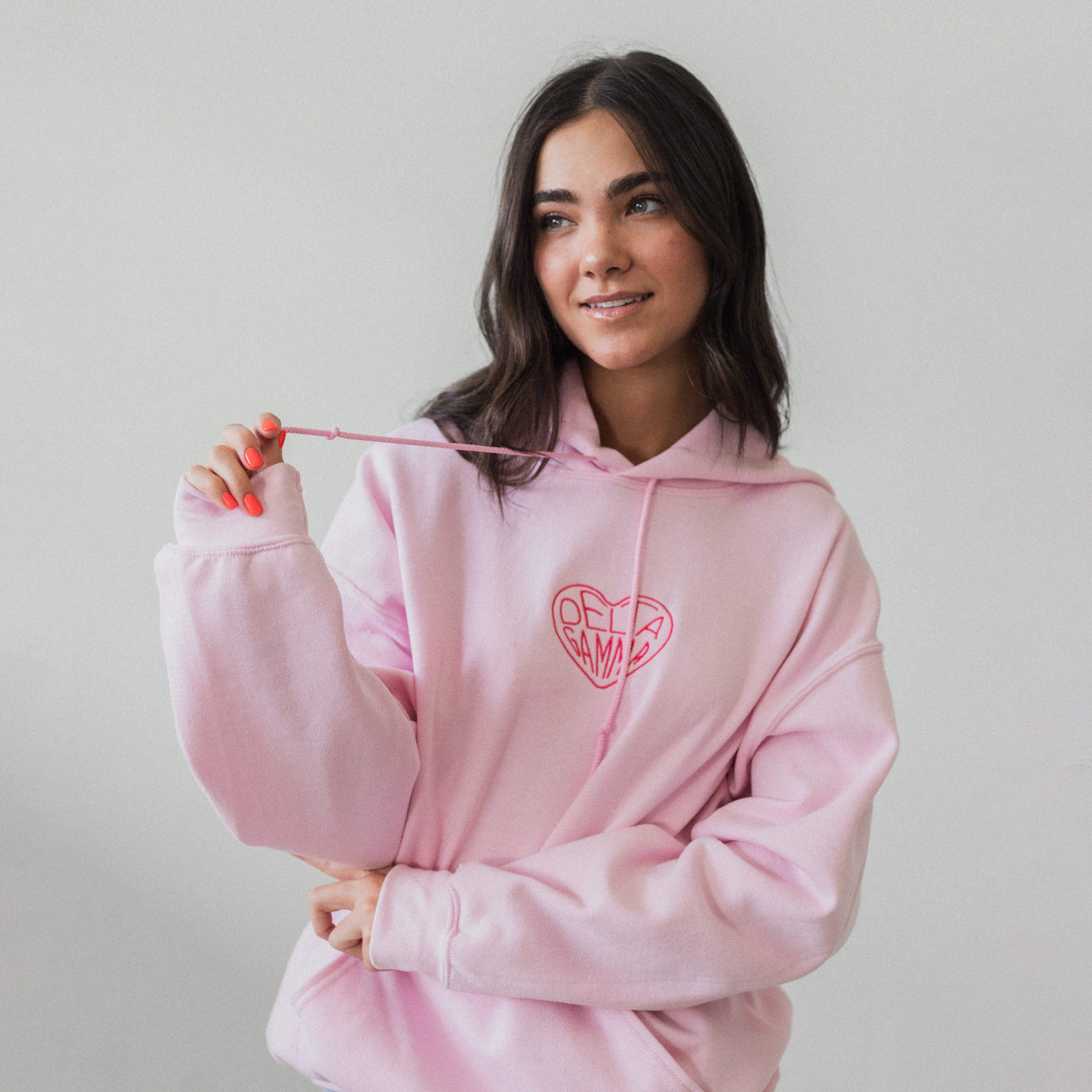 KEEP LOVE IN YOUR HEART UG PINK HOODIE — Caitlin & Co. Boutique