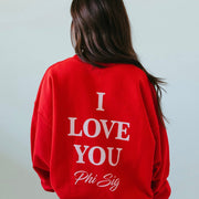 Ali & Ariel Red I Love You Crewneck
