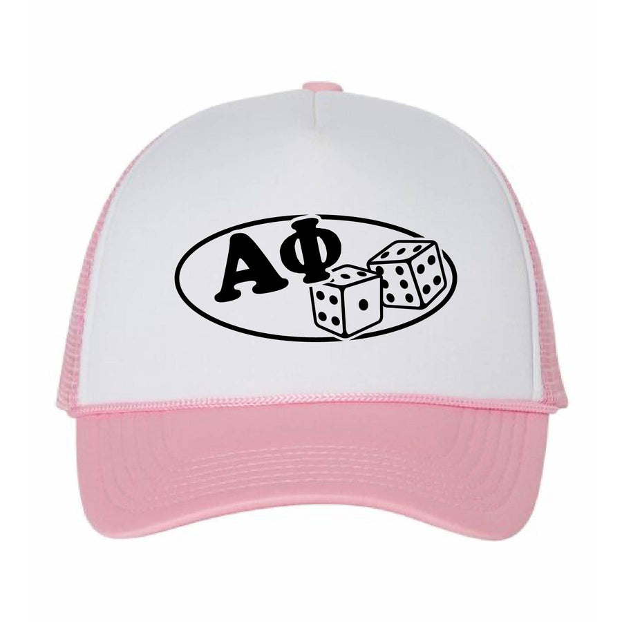 Ali & Ariel Roll the Dice Trucker Hat Alpha Phi