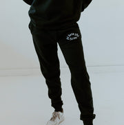 Ali & Ariel Black Embroidered Joggers <br> (sororities A-D)