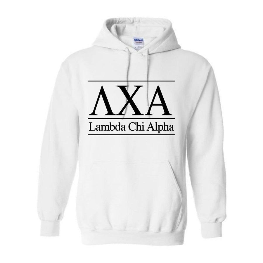 Ali & Ariel Classic Letters Hoodie in White <br> (available for all fraternities)