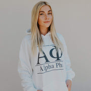 Ali & Ariel Classic Letters Hoodie in White <br> (sororities G-Z)