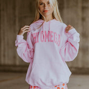 Ali & Ariel Collegiate Baby Pink Hoodie <br> (sororities A-D)