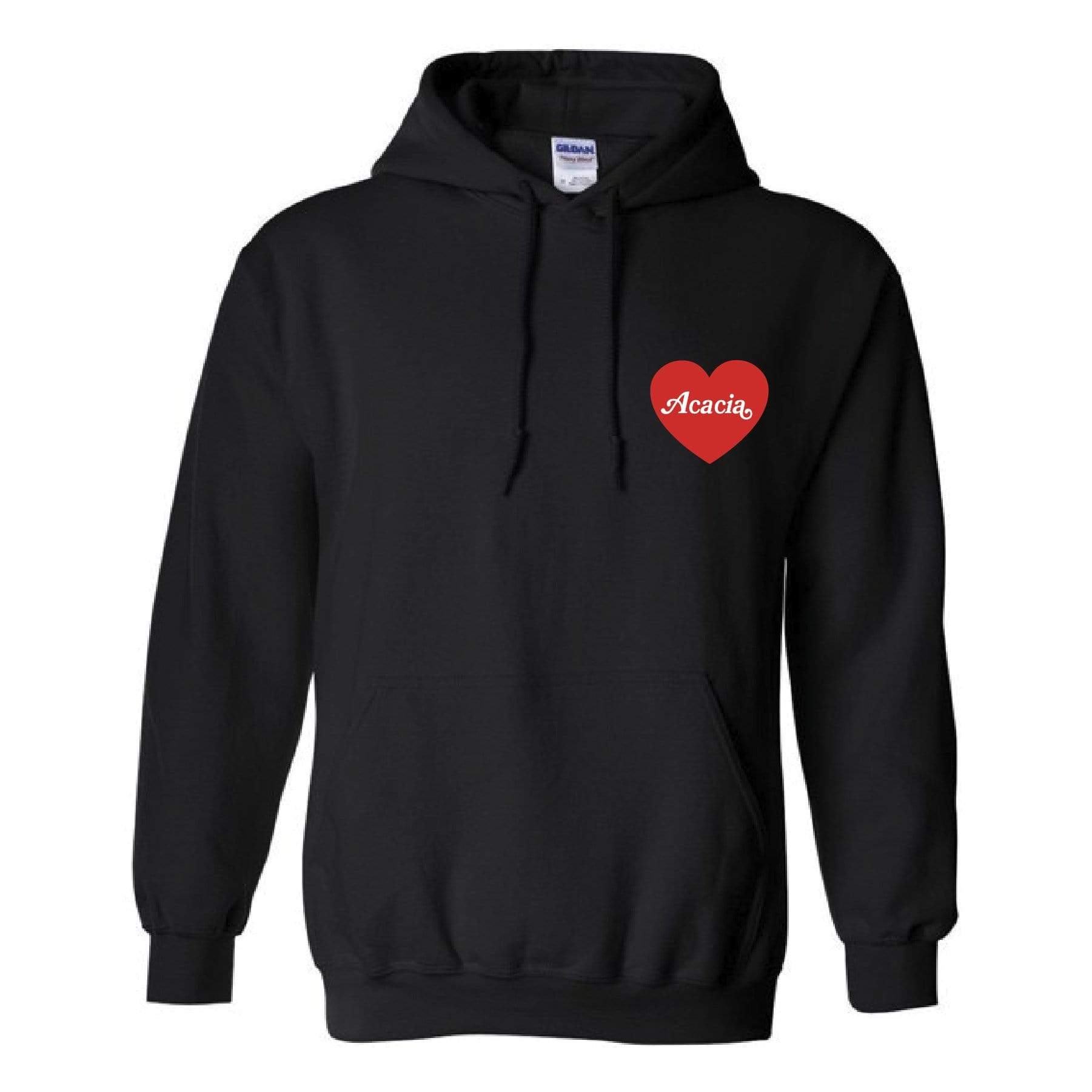 Embroidered Red Heart Black Hoodie (for all fraternities) – Ali