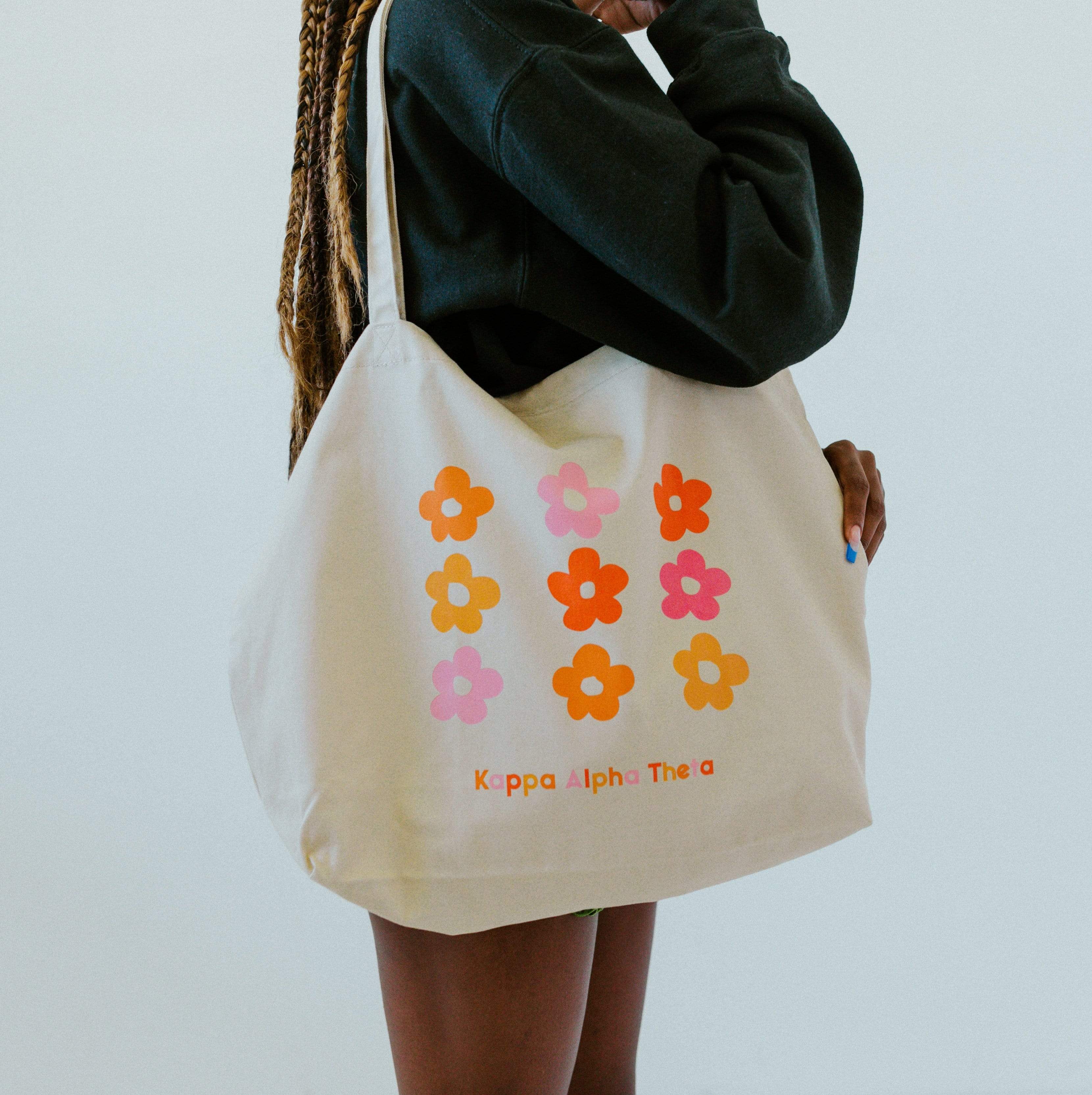 Flower Painted Tote Bag 