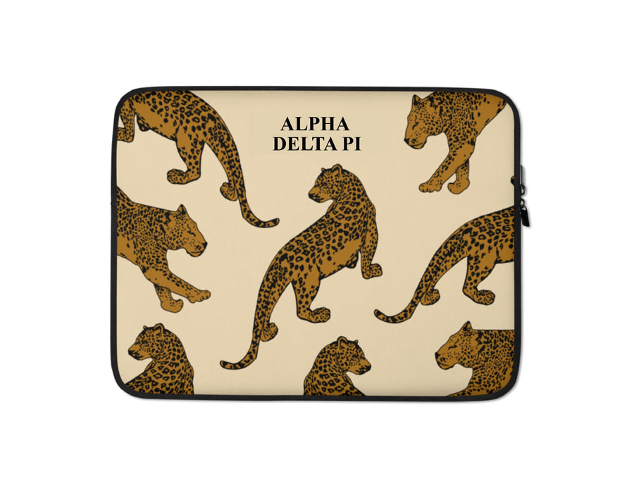 Ali & Ariel Leopard Laptop Sleeve <br> (available for multiple organizations!) Alpha Delta Pi / 13