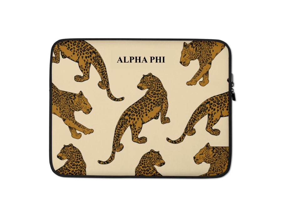 Ali & Ariel Leopard Laptop Sleeve <br> (available for multiple organizations!) Alpha Phi / 13