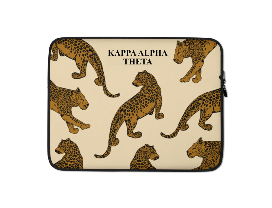 Ali & Ariel Leopard Laptop Sleeve <br> (available for multiple organizations!) Kappa Alpha Theta / 13