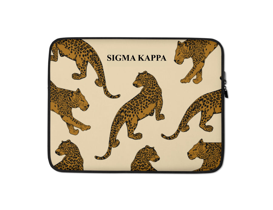 Ali & Ariel Leopard Laptop Sleeve <br> (available for multiple organizations!) Sigma Kappa / 13