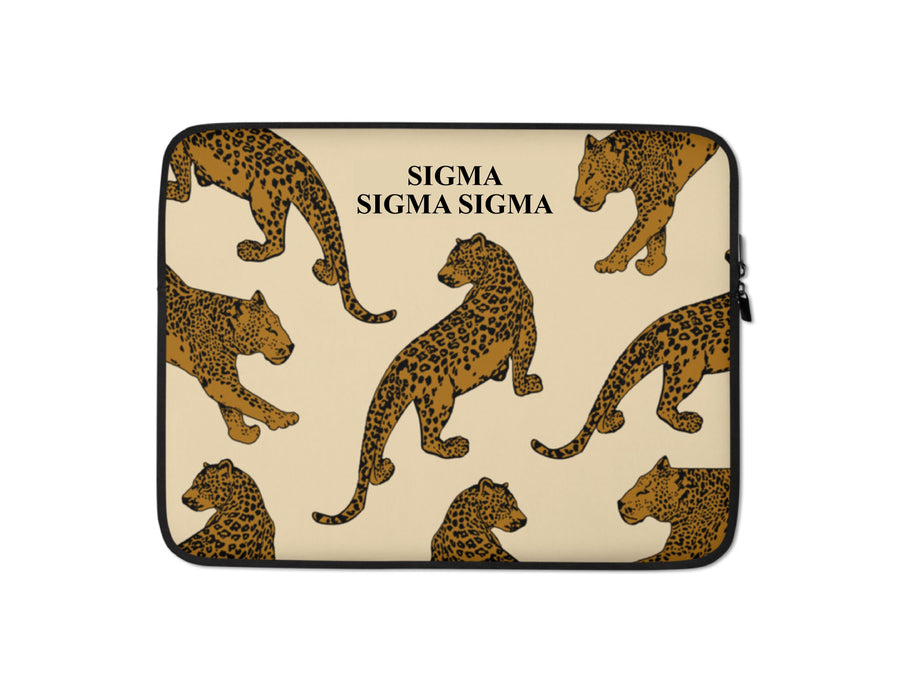 Ali & Ariel Leopard Laptop Sleeve <br> (available for multiple organizations!) Sigma Sigma Sigma / 13