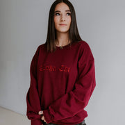 Ali & Ariel Maroon Embroidered Old English Fleece <br> (sororities G-Z)