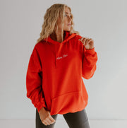 Ali & Ariel Red Cursive Embroidered Hoodie <br> (sororities G-Z) fb-feed