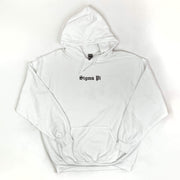 Ali & Ariel White Old English Hoodie <br> (available for all fraternities)