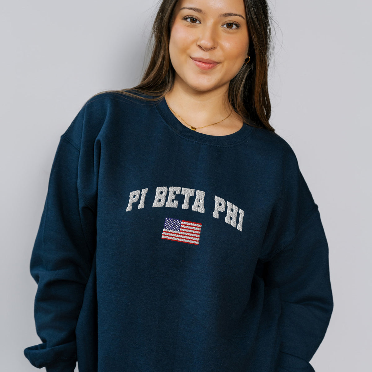 Embroidered Flag Crewneck