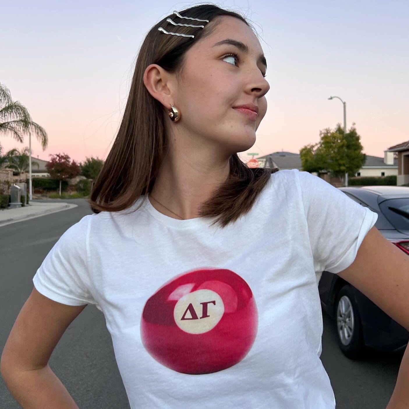 8 Ball Baby Tee by Ali & Ariel | Sorority Apparel | Greek Baby Tee