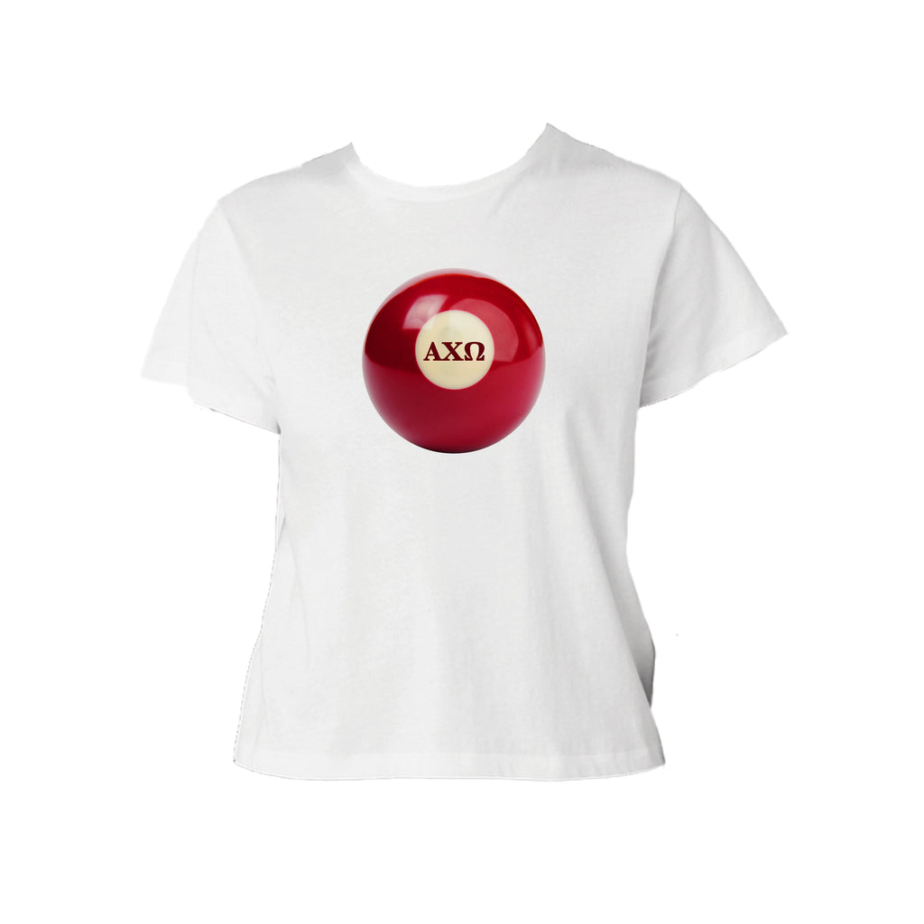 Ali & Ariel 8 Ball Baby Tee Alpha Chi Omega / Small