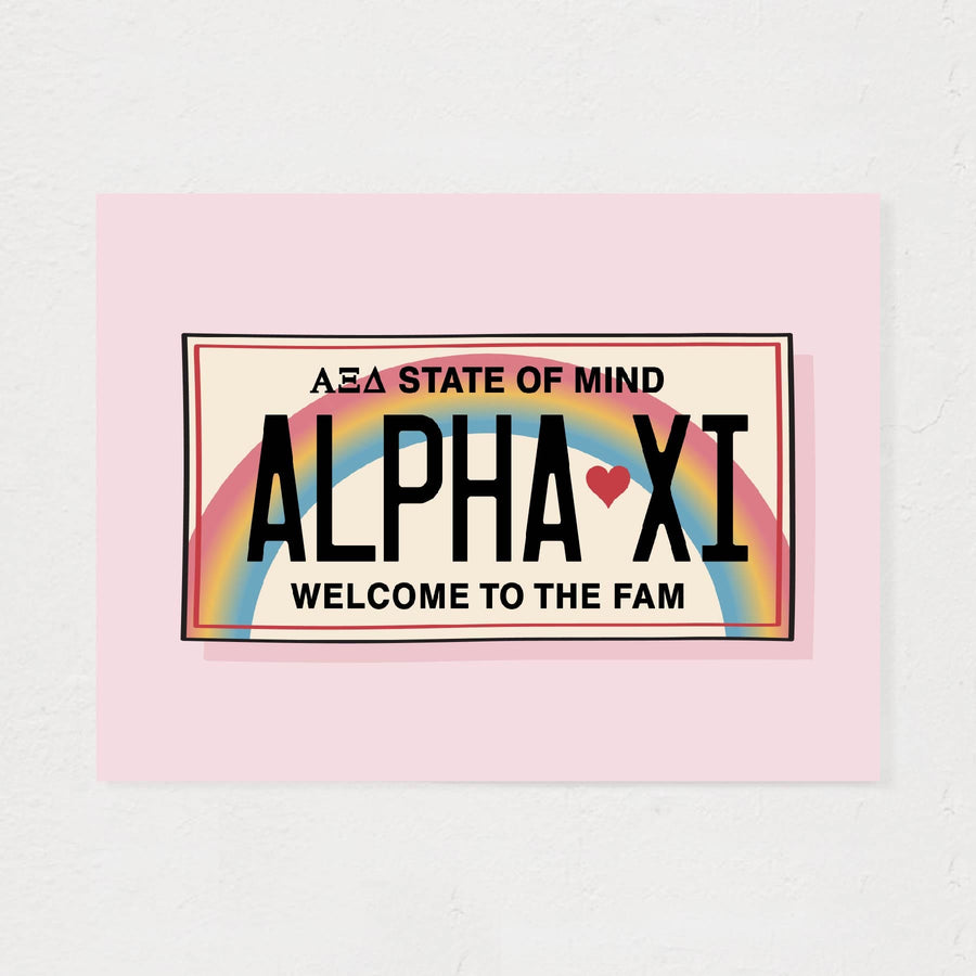 Ali & Ariel Aloha State Of Mind Pink Art Print Alpha Xi Delta / No Frame