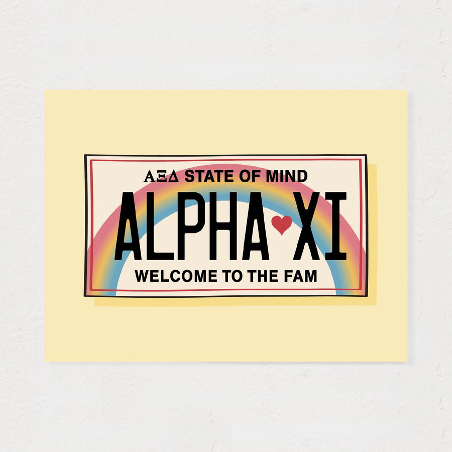 Ali & Ariel Aloha State Of Mind Yellow Art Print Alpha Xi Delta / No Frame