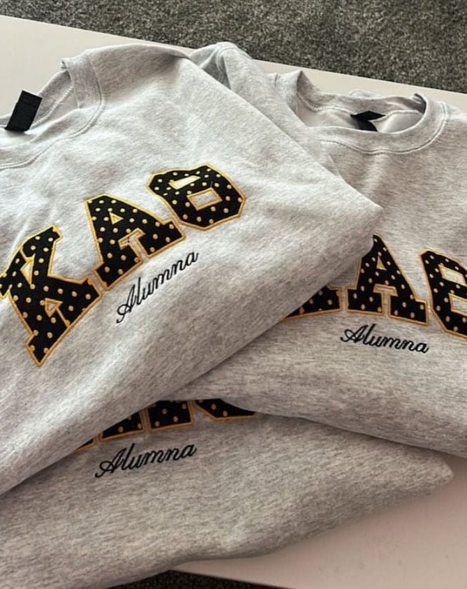 Ali & Ariel Alumna Embroidered Polka Dot Crewneck