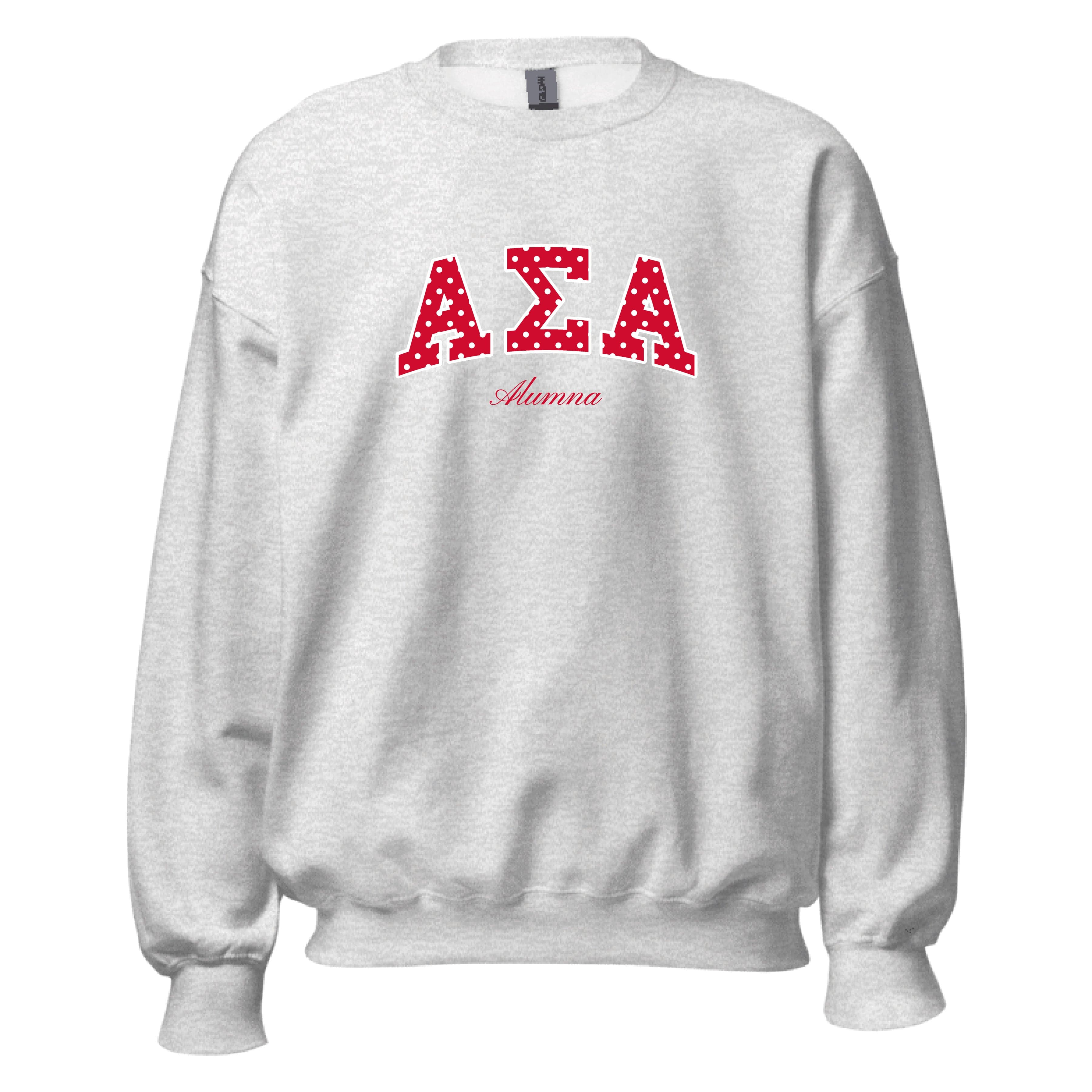 Ali & Ariel Alumna Embroidered Polka Dot Crewneck Alpha Sigma Alpha / Medium