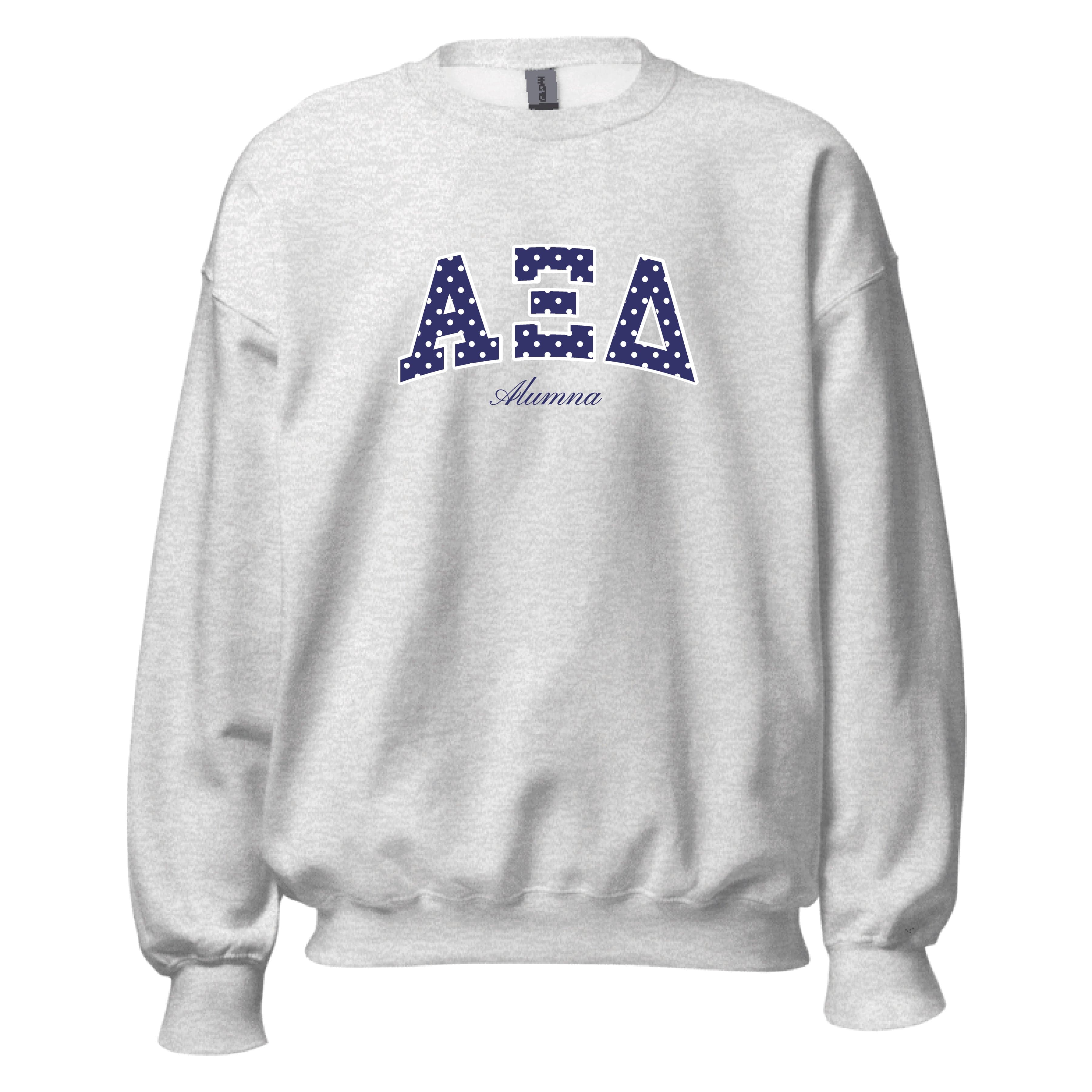 Ali & Ariel Alumna Embroidered Polka Dot Crewneck Alpha Xi Delta / Medium