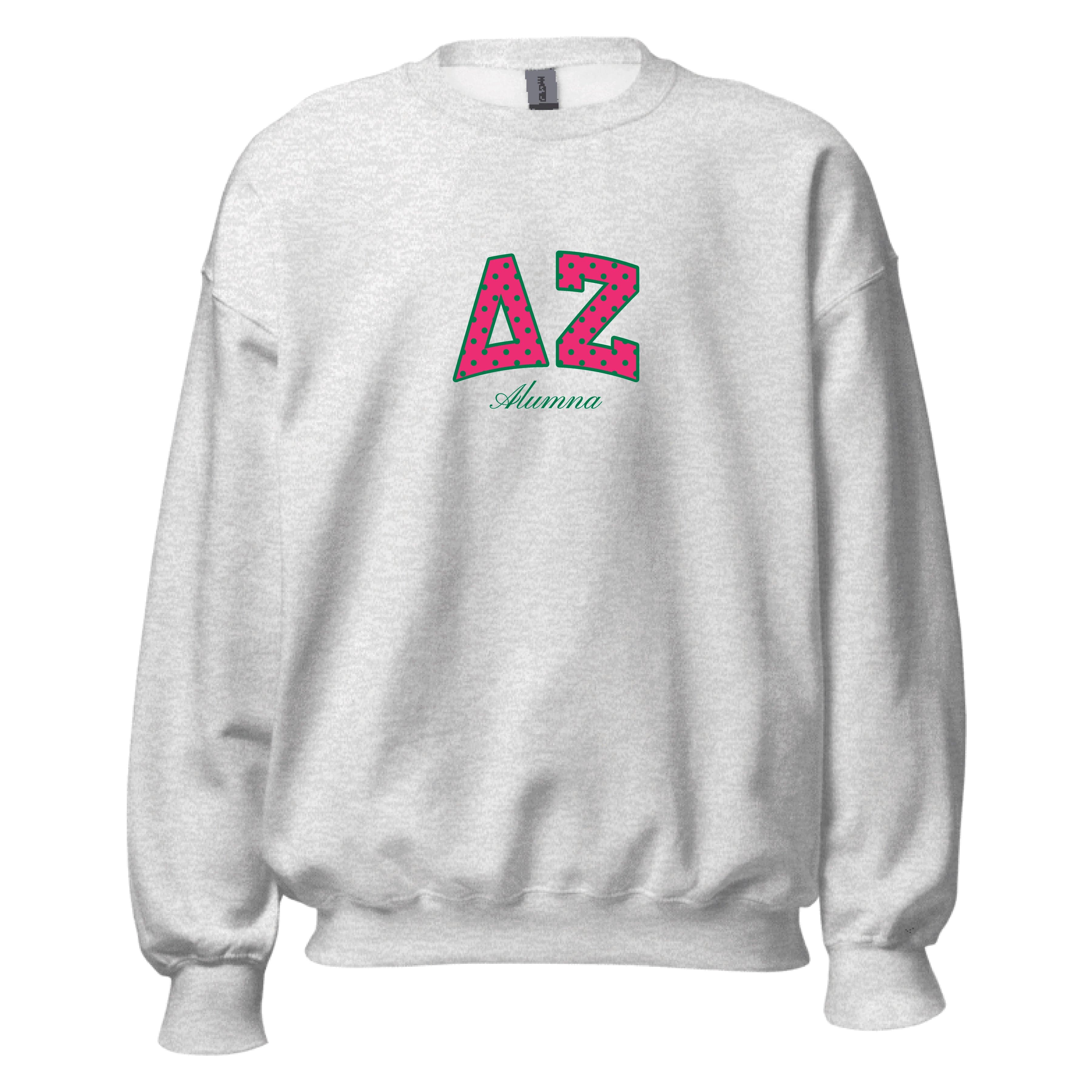 Ali & Ariel Alumna Embroidered Polka Dot Crewneck Delta Zeta / Medium