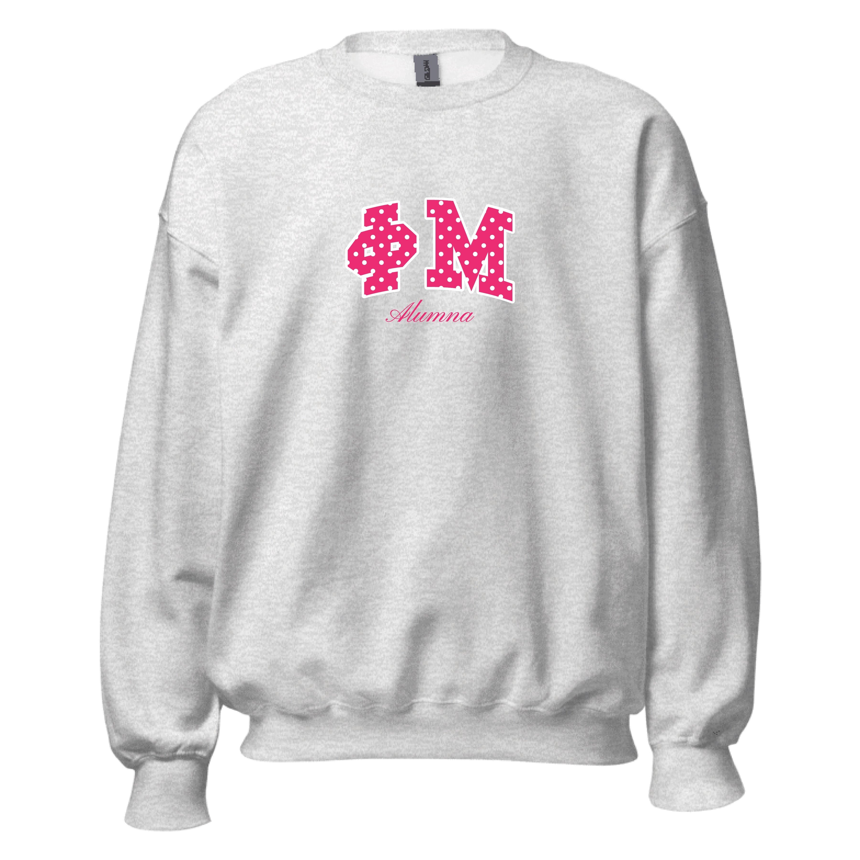 Ali & Ariel Alumna Embroidered Polka Dot Crewneck Phi Mu / Medium