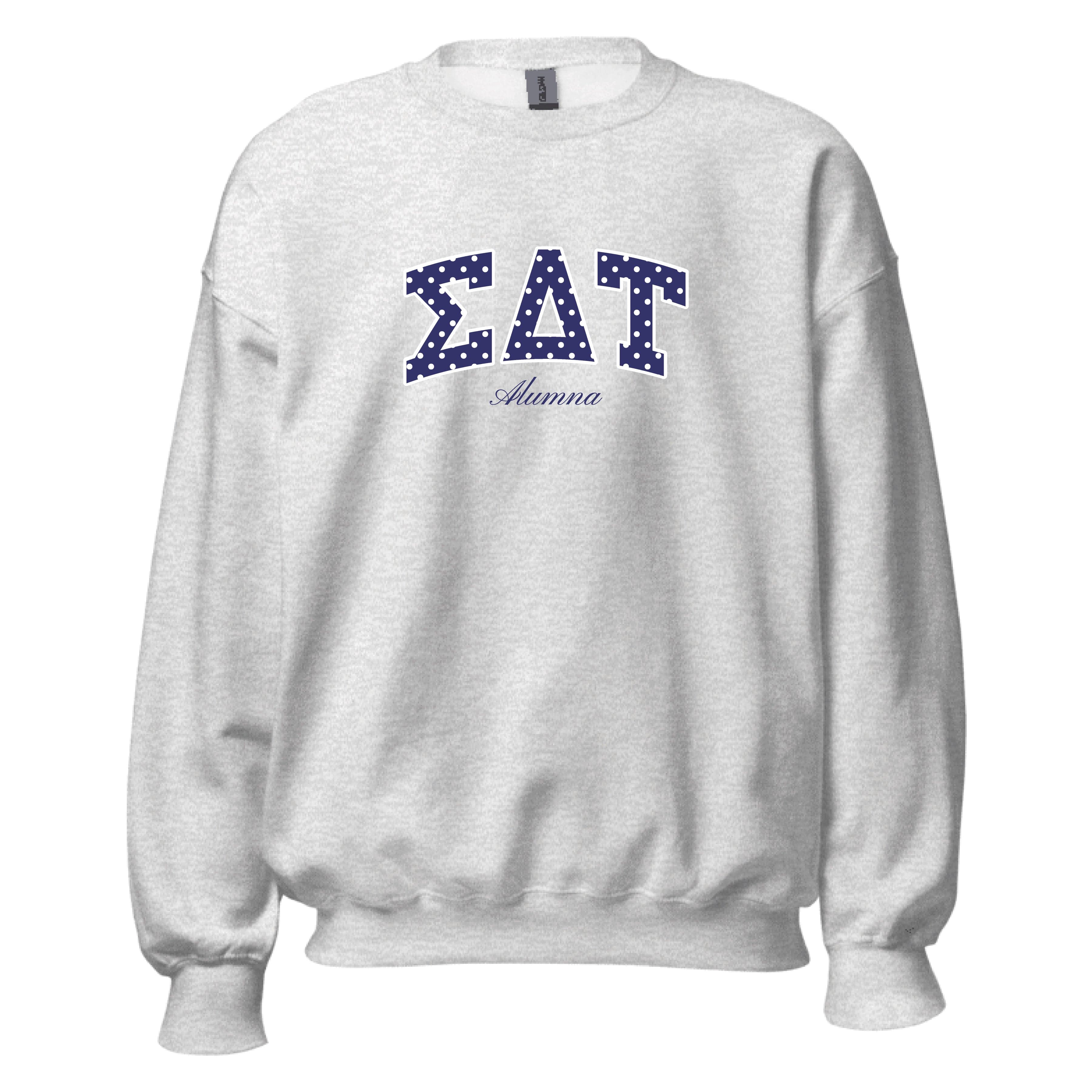 Ali & Ariel Alumna Embroidered Polka Dot Crewneck Sigma Delta Tau / Medium