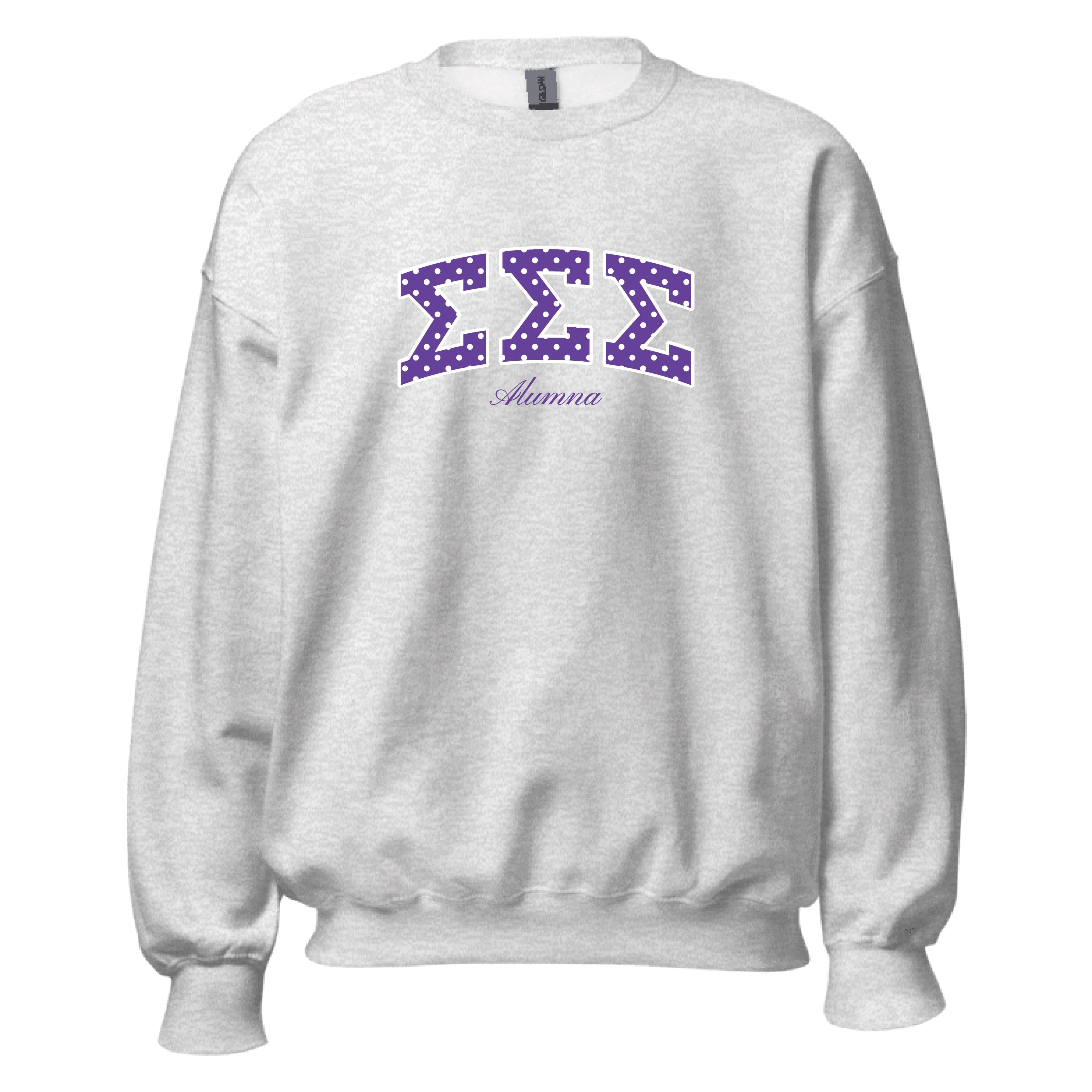 Ali & Ariel Alumna Embroidered Polka Dot Crewneck Sigma Sigma Sigma / Medium