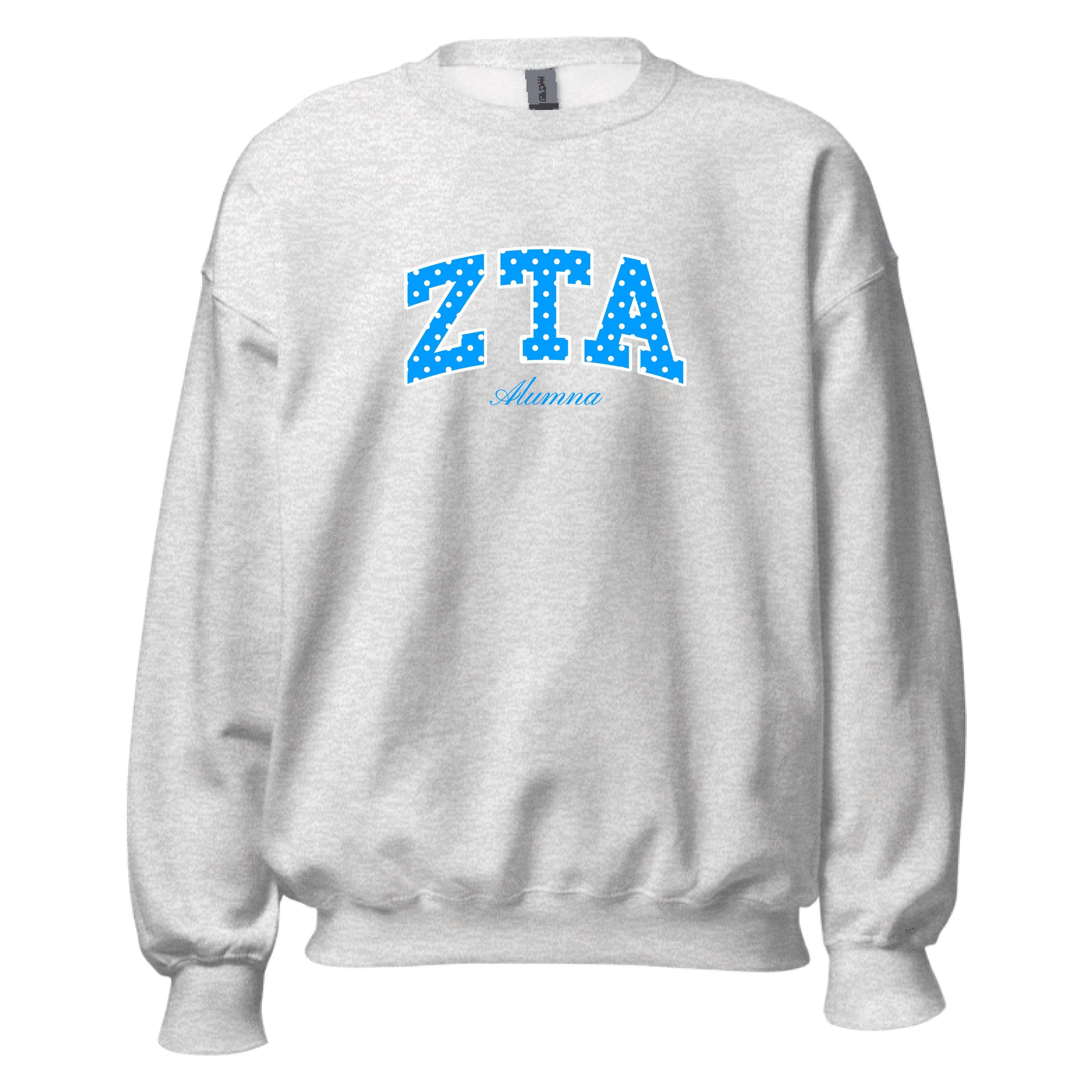Ali & Ariel Alumna Embroidered Polka Dot Crewneck Zeta Tau Alpha / Medium
