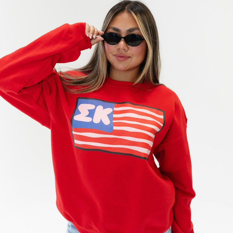 Ali & Ariel American Flag Crewneck