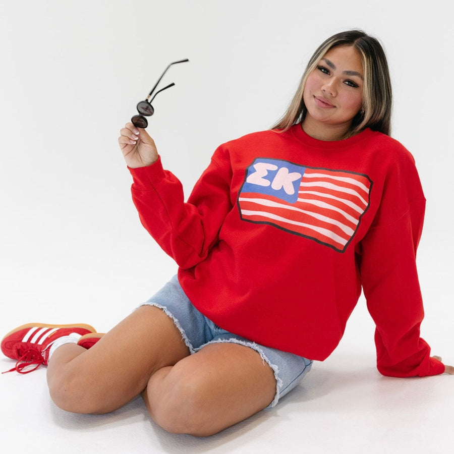 Ali & Ariel American Flag Crewneck