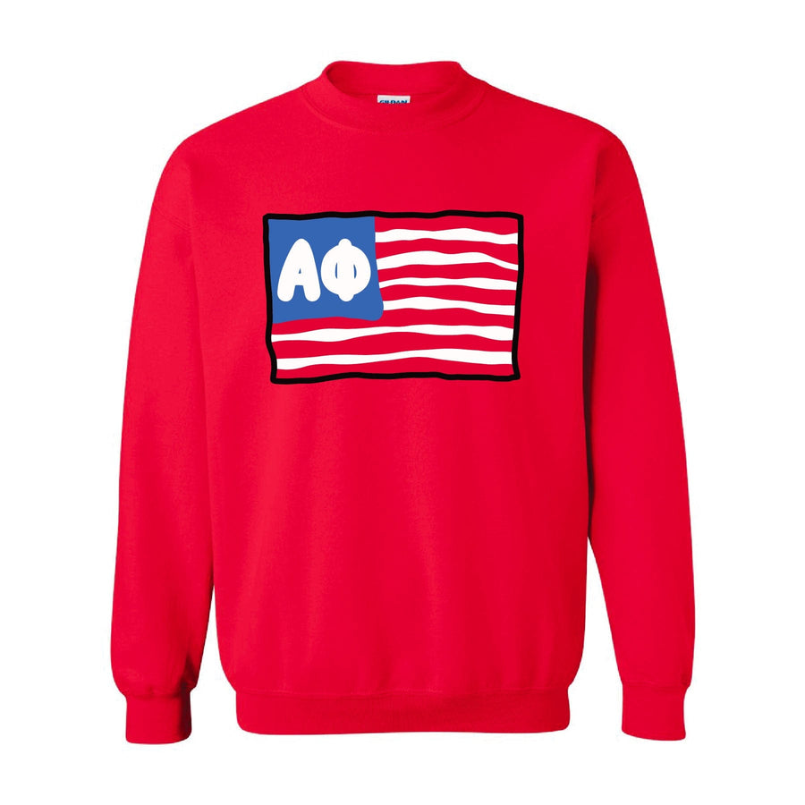 Ali & Ariel American Flag Crewneck Alpha Phi / Medium