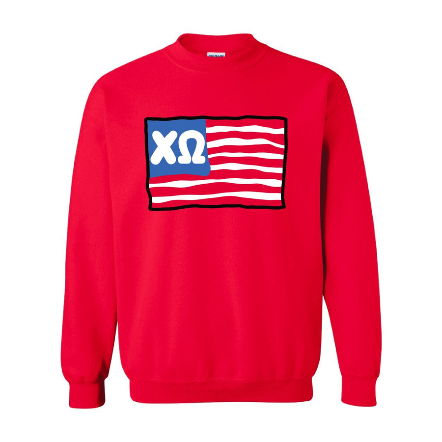 Ali & Ariel American Flag Crewneck Chi Omega / Medium