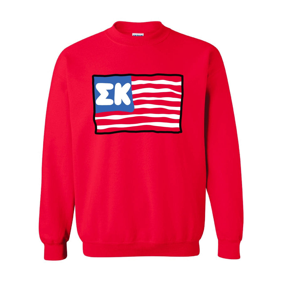 Ali & Ariel American Flag Crewneck Sigma Kappa / Medium