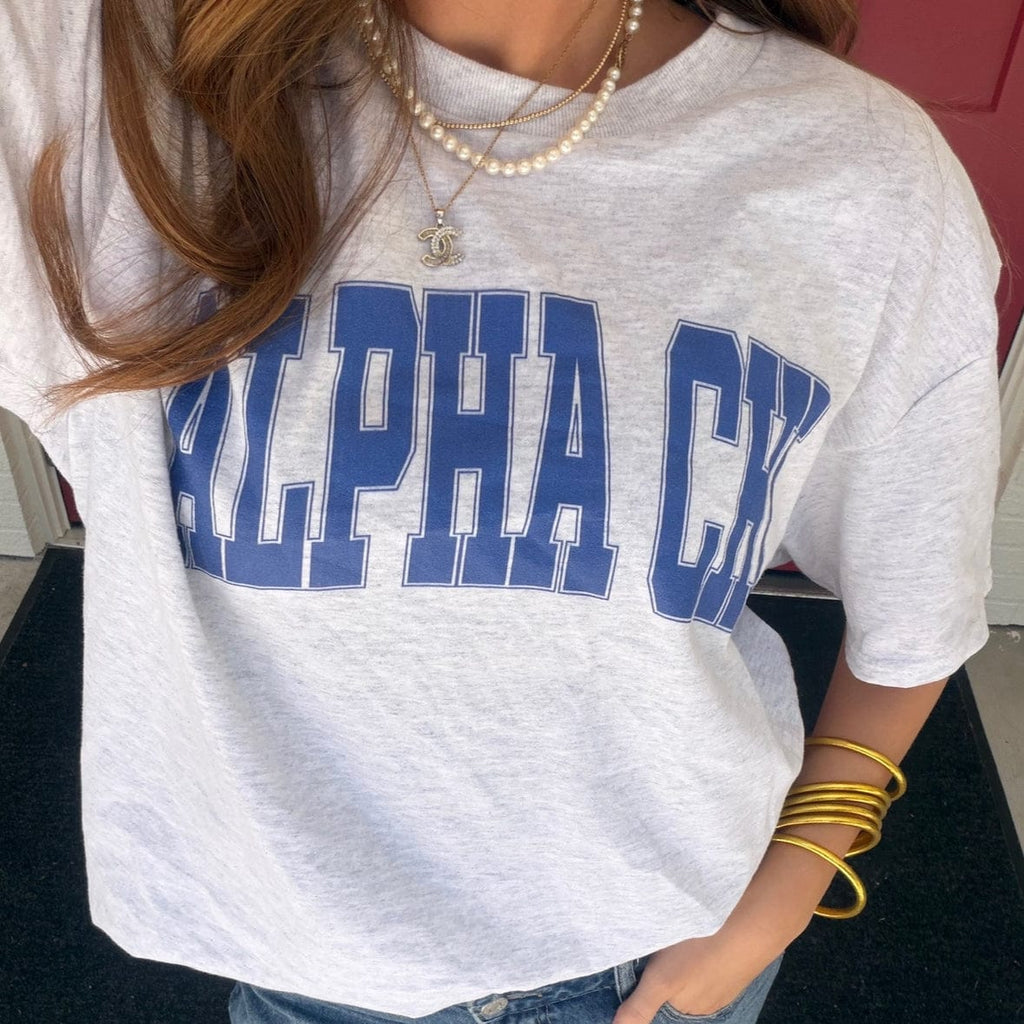 Ali & Ariel Ash Grey Collegiate Tee