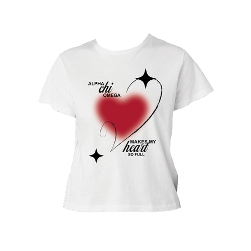 Ali & Ariel Aura Heart Baby Tee Alpha Chi Omega / Small