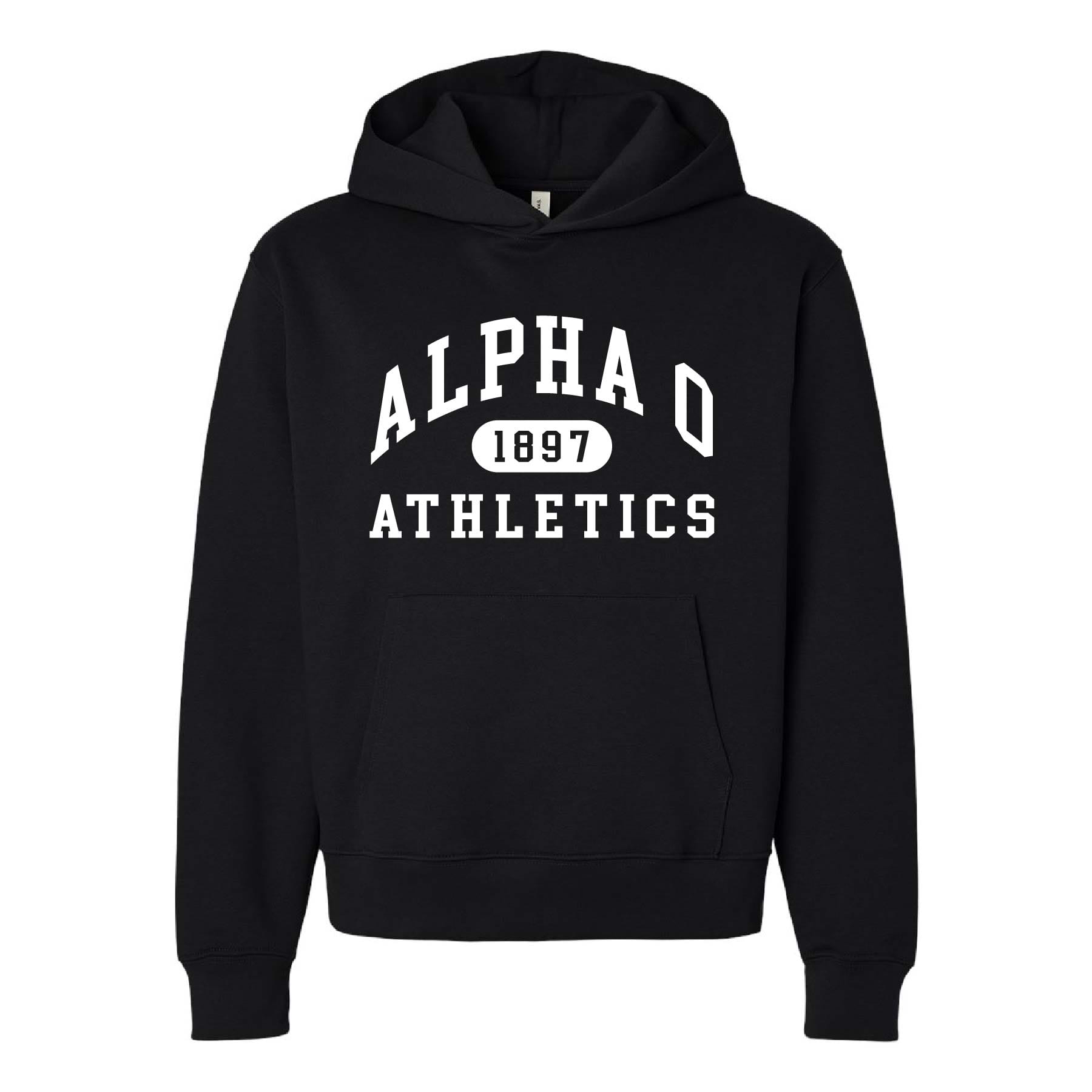 Ali & Ariel Black Athletic Hoodie Alpha Omicron Pi / Medium