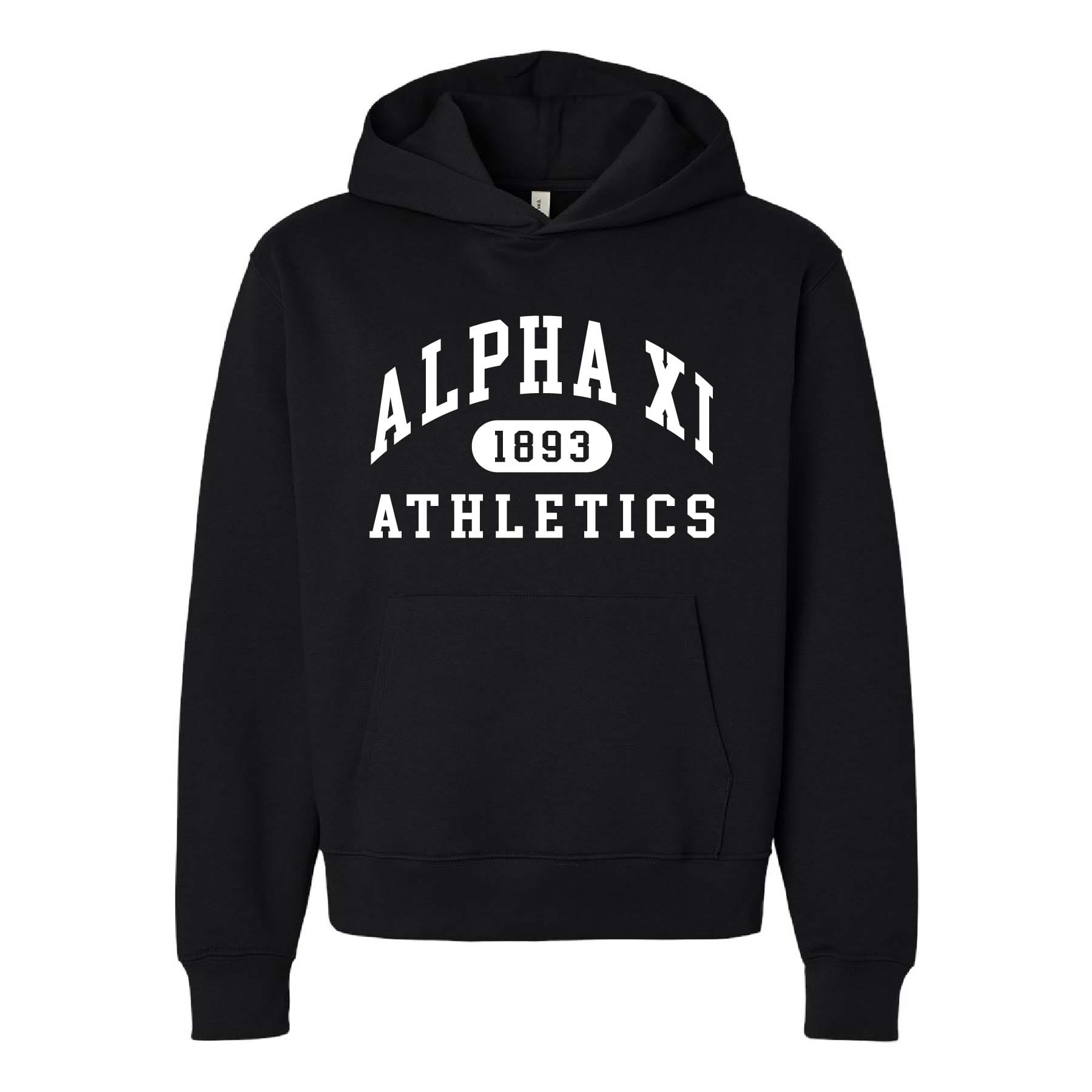 Ali & Ariel Black Athletic Hoodie Alpha Xi Delta / Medium