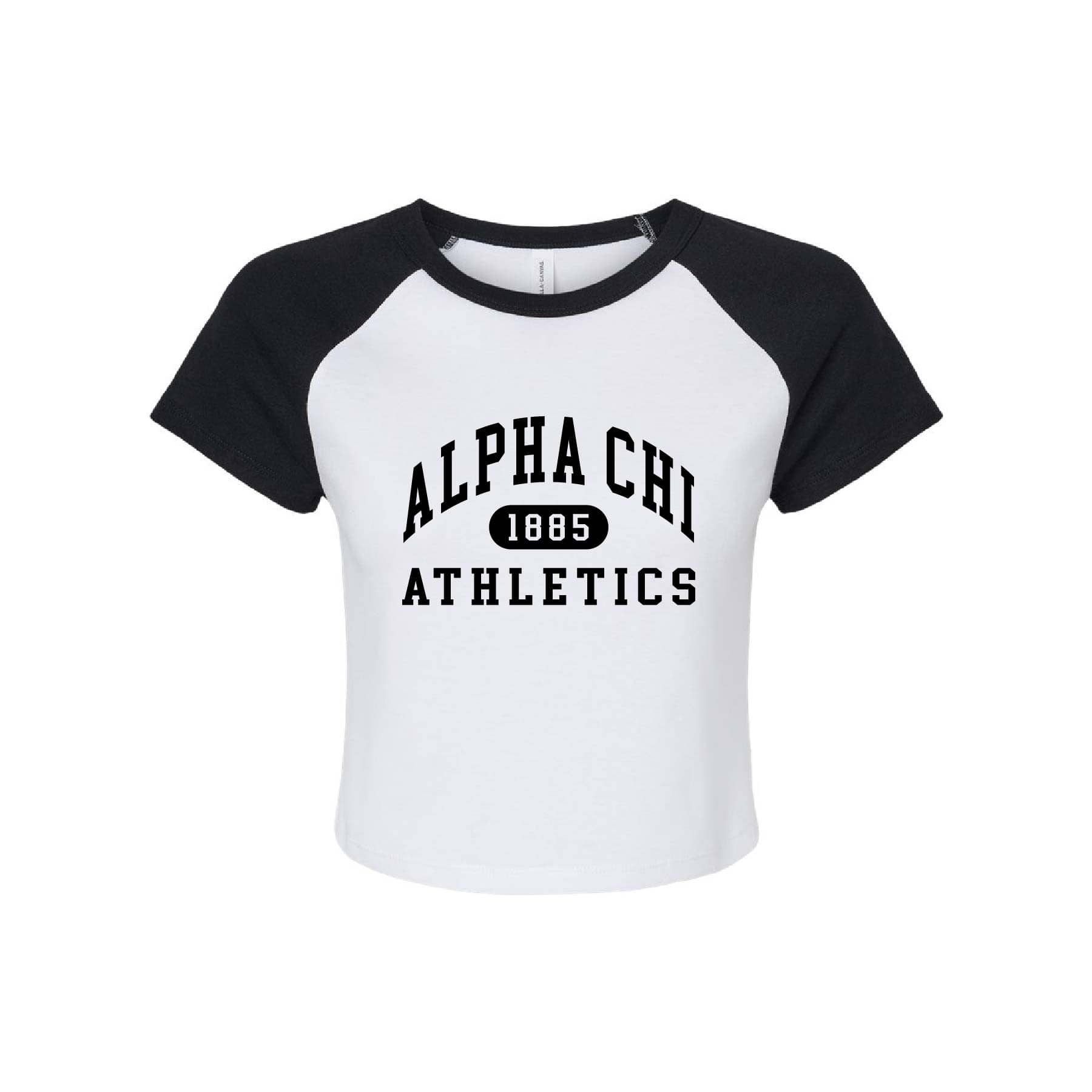 Ali & Ariel Black Athletic Raglan Tee Alpha Chi Omega / Small