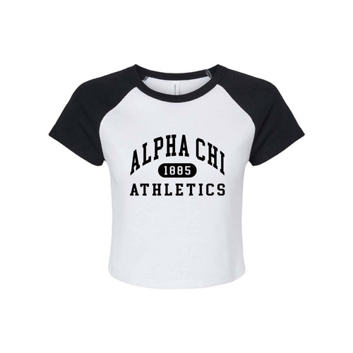 Ali & Ariel Black Athletic Raglan Tee Alpha Chi Omega / Small