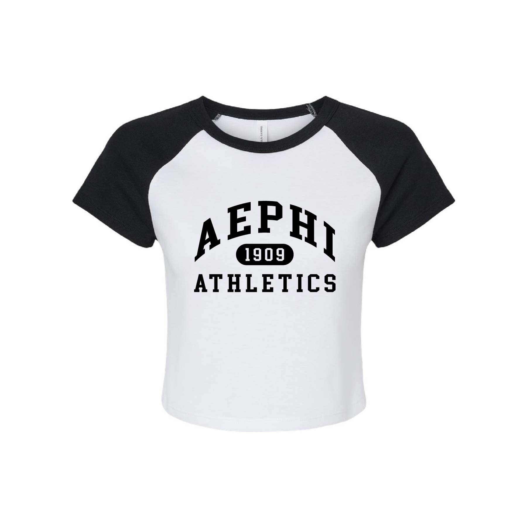Ali & Ariel Black Athletic Raglan Tee Alpha Epsilon Phi / Small
