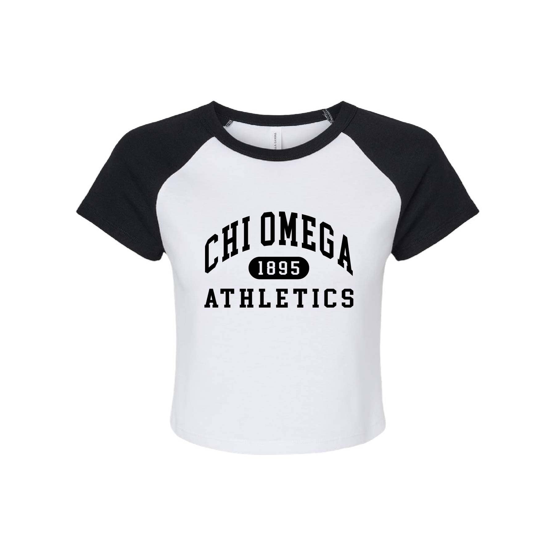 Ali & Ariel Black Athletic Raglan Tee Chi Omega / Small
