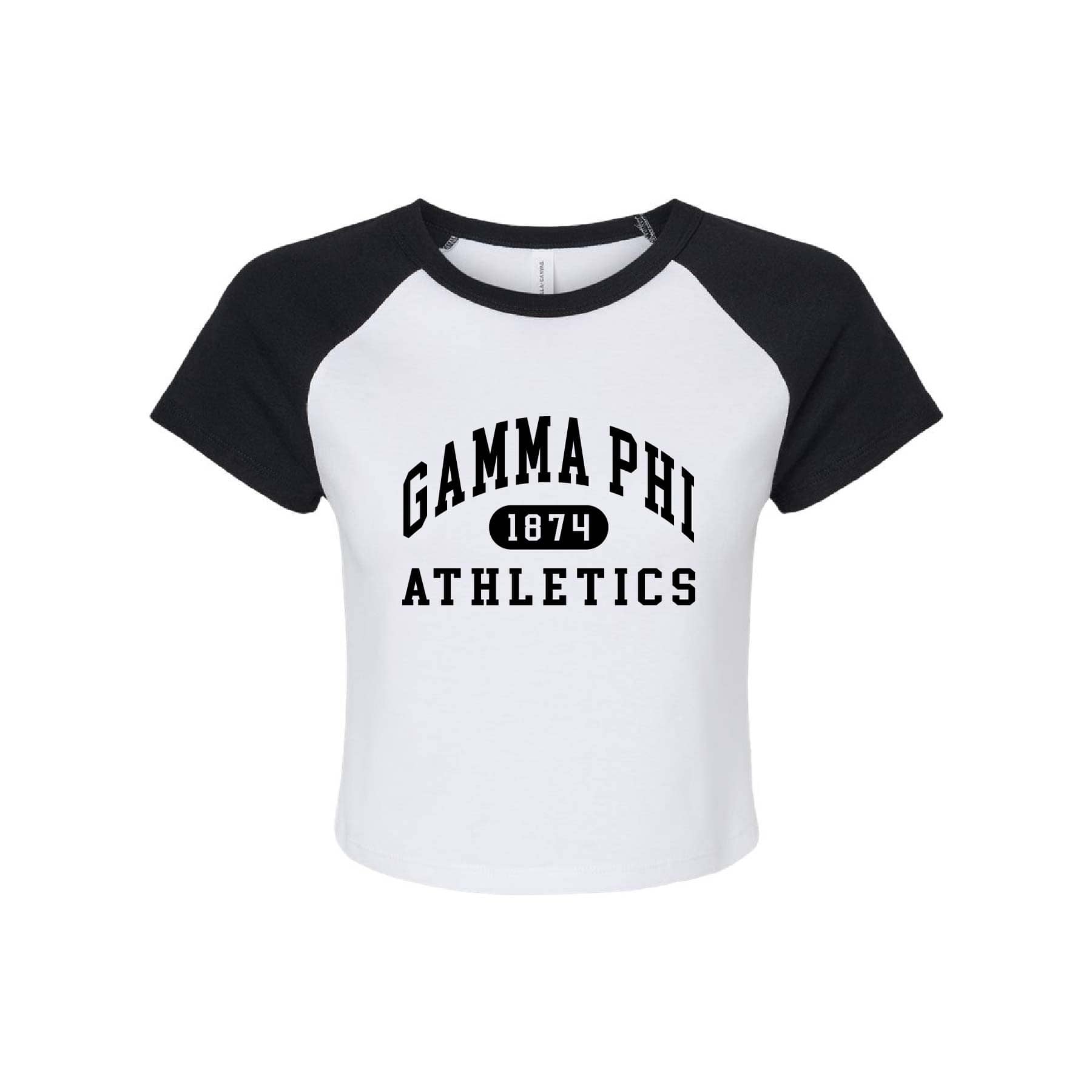 Ali & Ariel Black Athletic Raglan Tee Gamma Phi Beta / Small